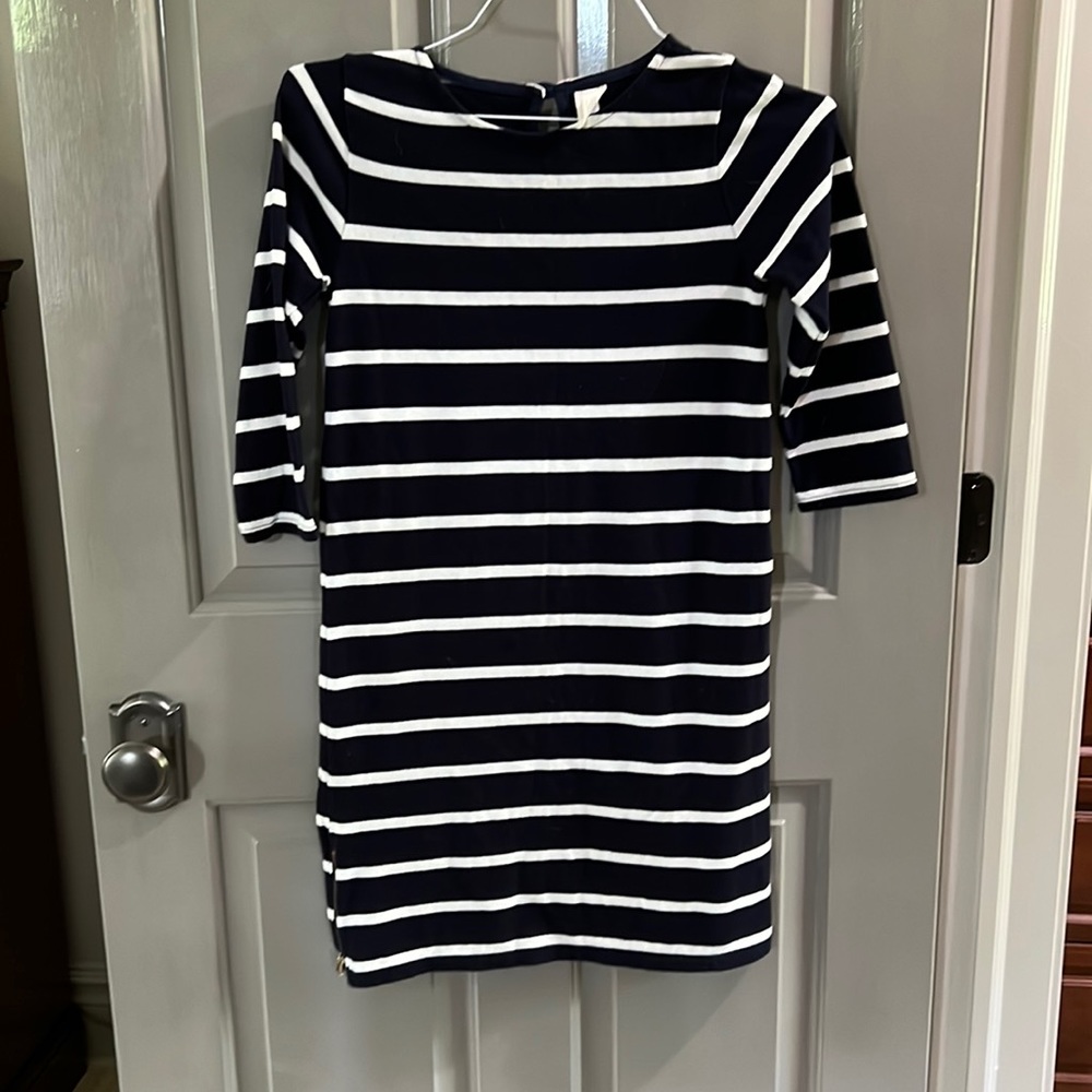 Crewcuts blue and white striped dress